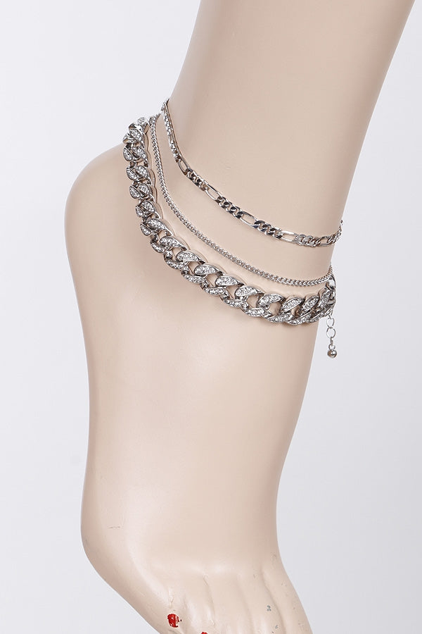 Multi Layered Chain Anklet